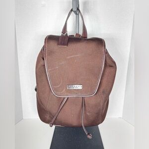 Coach Riya Vintage Neoprene & Leather Brown Backpack